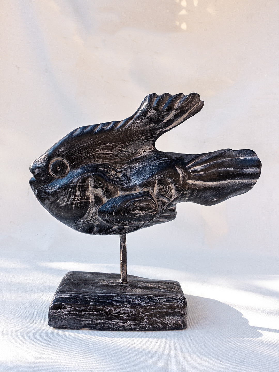 İZEK TİK AĞACI BALIK - SİYAH 26X26 CM