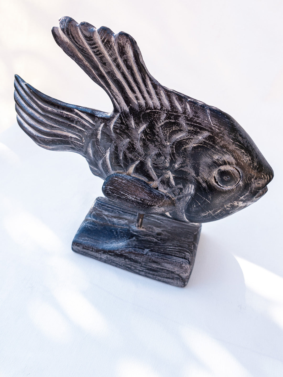 İZEK TİK AĞACI BALIK - SİYAH 26X26 CM