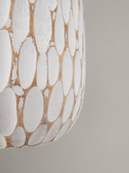 AYOMI Gili set of 3 white washed solid balsa wood vases with hand-carved organic texture for boho decor