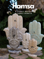 HAMSA AHŞAP BİBLO HEYKEL - BEYAZ