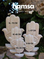 HAMSA AHŞAP BİBLO HEYKEL - BEYAZ