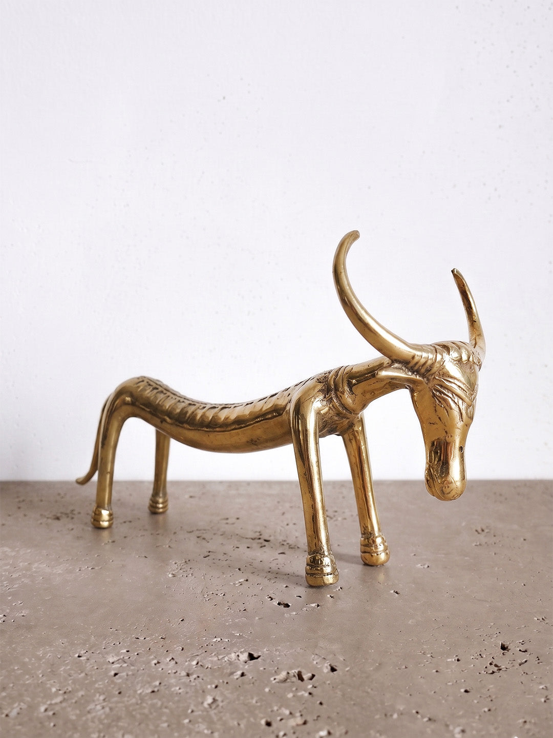 GÜÇ BOĞASI PİRİNÇ DÖKÜM BİBLO 20X9X8 CM