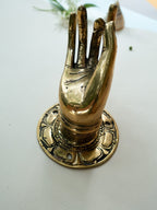 AYOMI el yapımı pirinç döküm Shuni Mudra kapı tokmağı, duvar askısı veya dekoratif obje, 10x12 cm boyutlarında.