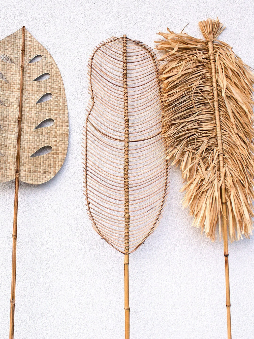 AYOMI Tali rattan ve bambu muz yaprağı. AYOMI Tali Saçak ve AYOMI Tali Monstera yaprak ile birlikte.