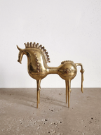 AYOMI Troy At pirinç döküm biblo, 18×19×5 cm, detaylı at figürü, dekoratif heykel, paslanmaz pirinç, el yapımı